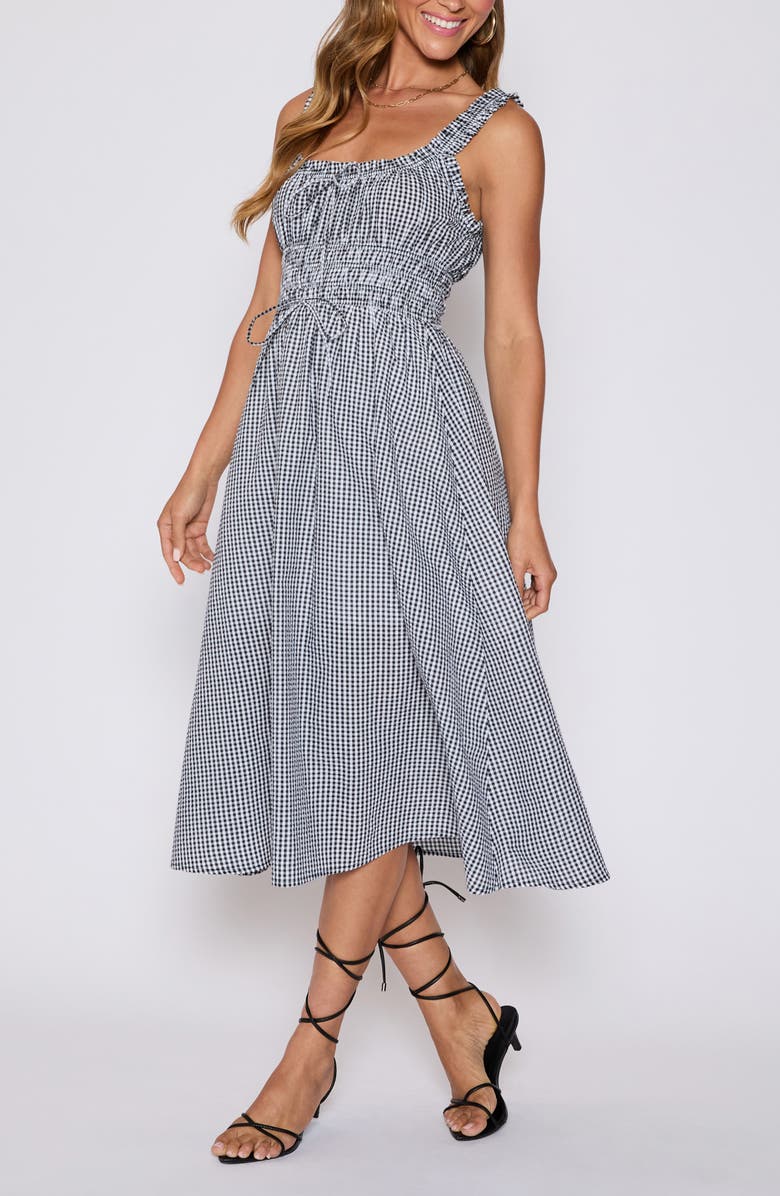 VICI Collection Georgia Gingham Fit & Flare Dress, Alternate, color, Black/ White
