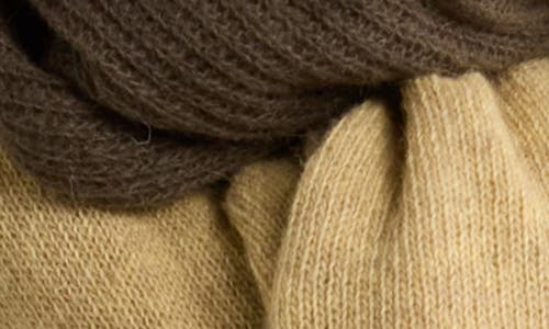 Portolano Colorblock Lambswool & Angora Blend Knit Scarf