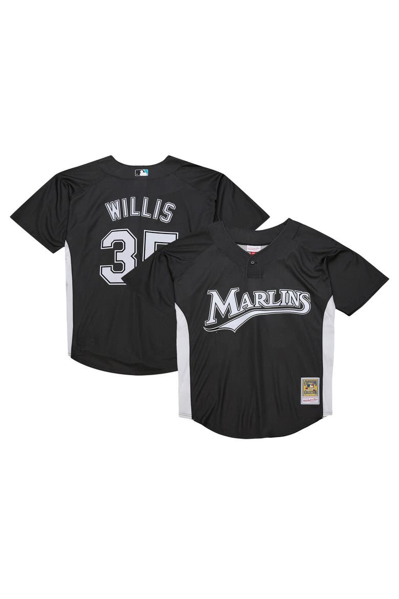 Men's Mitchell & Ness Dontrelle Willis Black Florida Marlins Cooperstown Collection 2007 Batting Practice Jersey, Main, color, Black