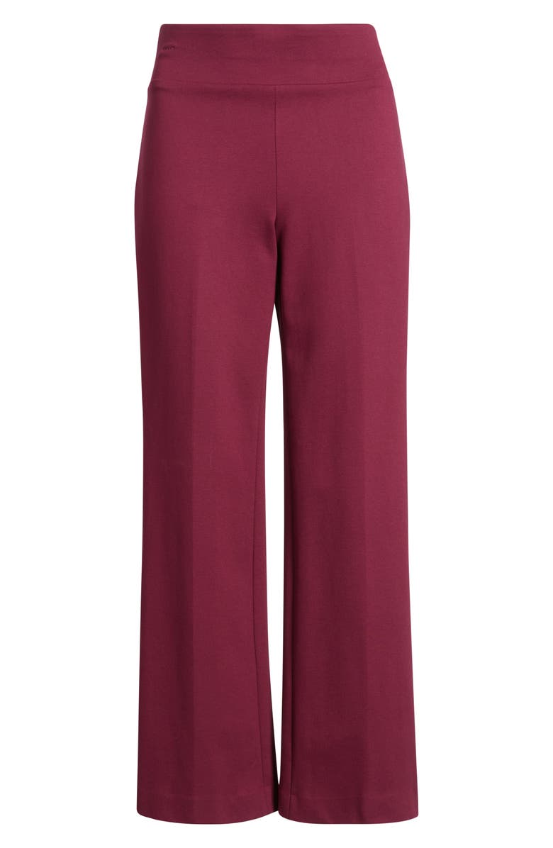 Anne Klein Pull-On Wide Leg Compression Pants, Alternate, color, Chianti