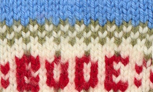 Bode Wedgewood Fair Isle Virgin Wool Mittens In Blue