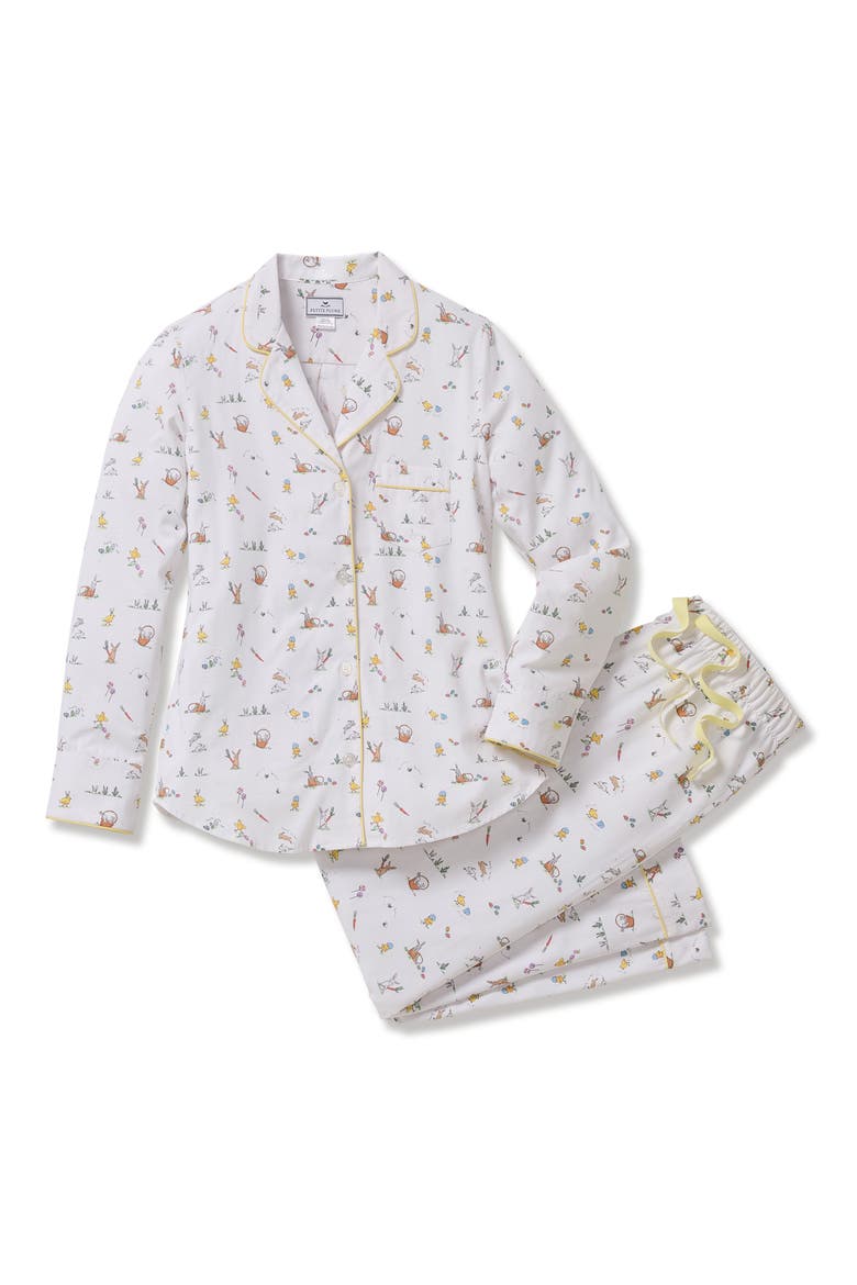 Brushed Cotton Twill Pajamas, Alternate, color, WHITE