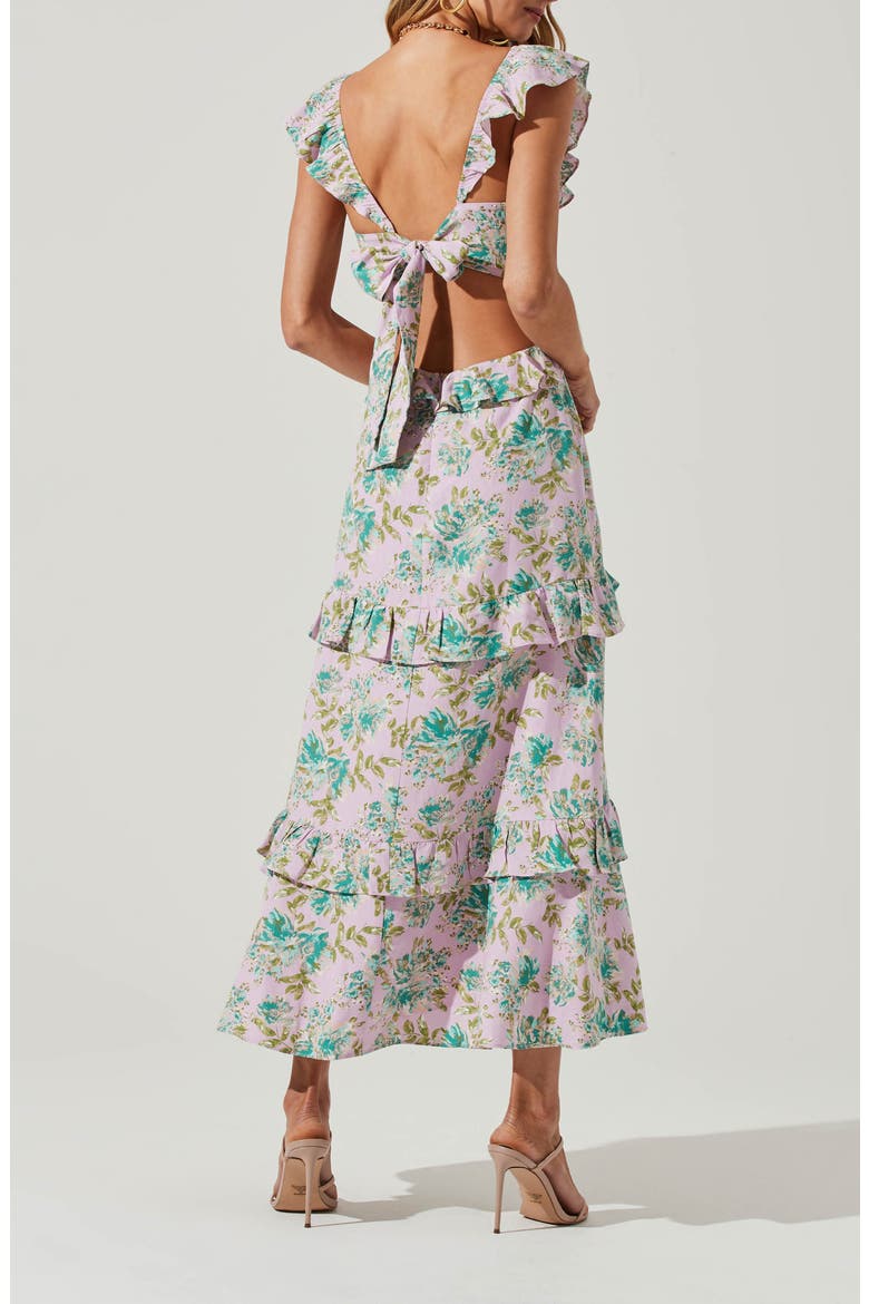 Lysette Floral Midi Sundress, Alternate, color, ORCHD GRN