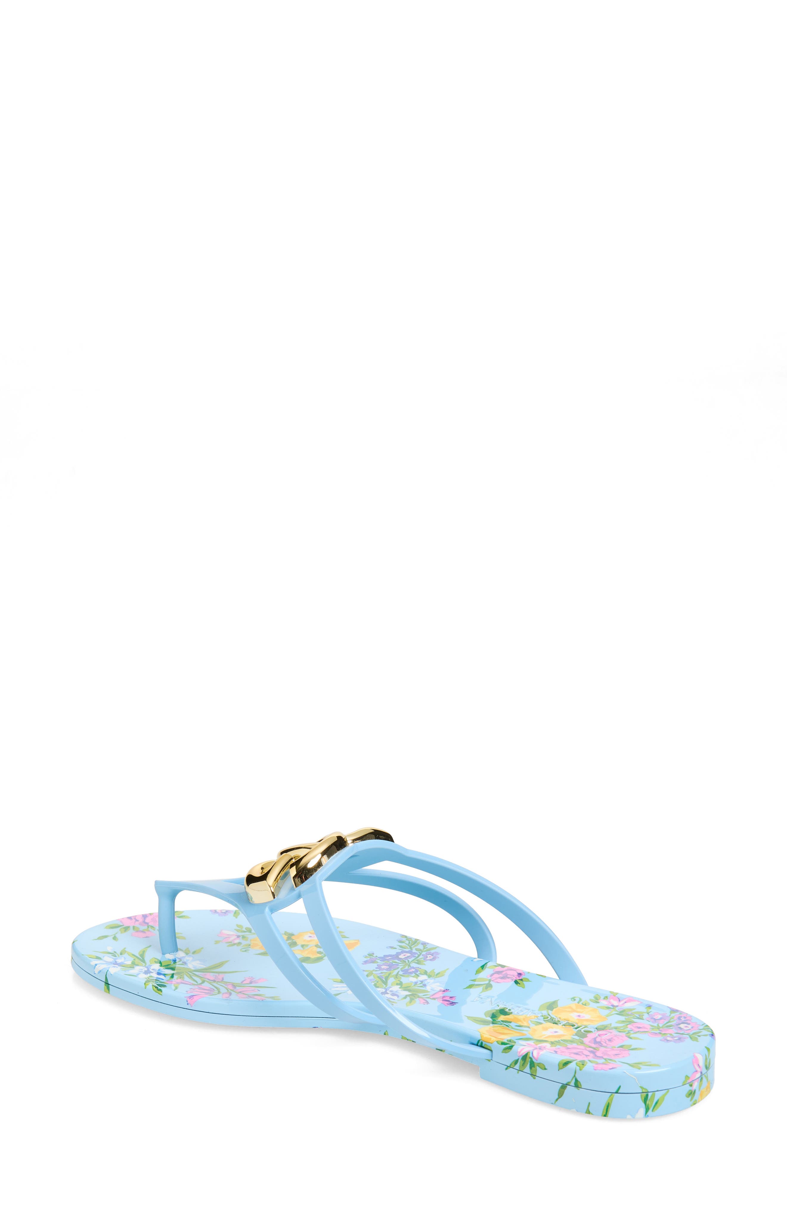 Dolce&Gabbana Logo Flip Flop, Alternate, color, Fiorellini F.celeste
