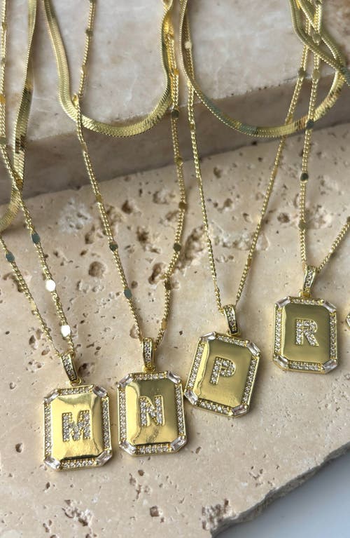 Adornia Initial Tag Pendant Necklace