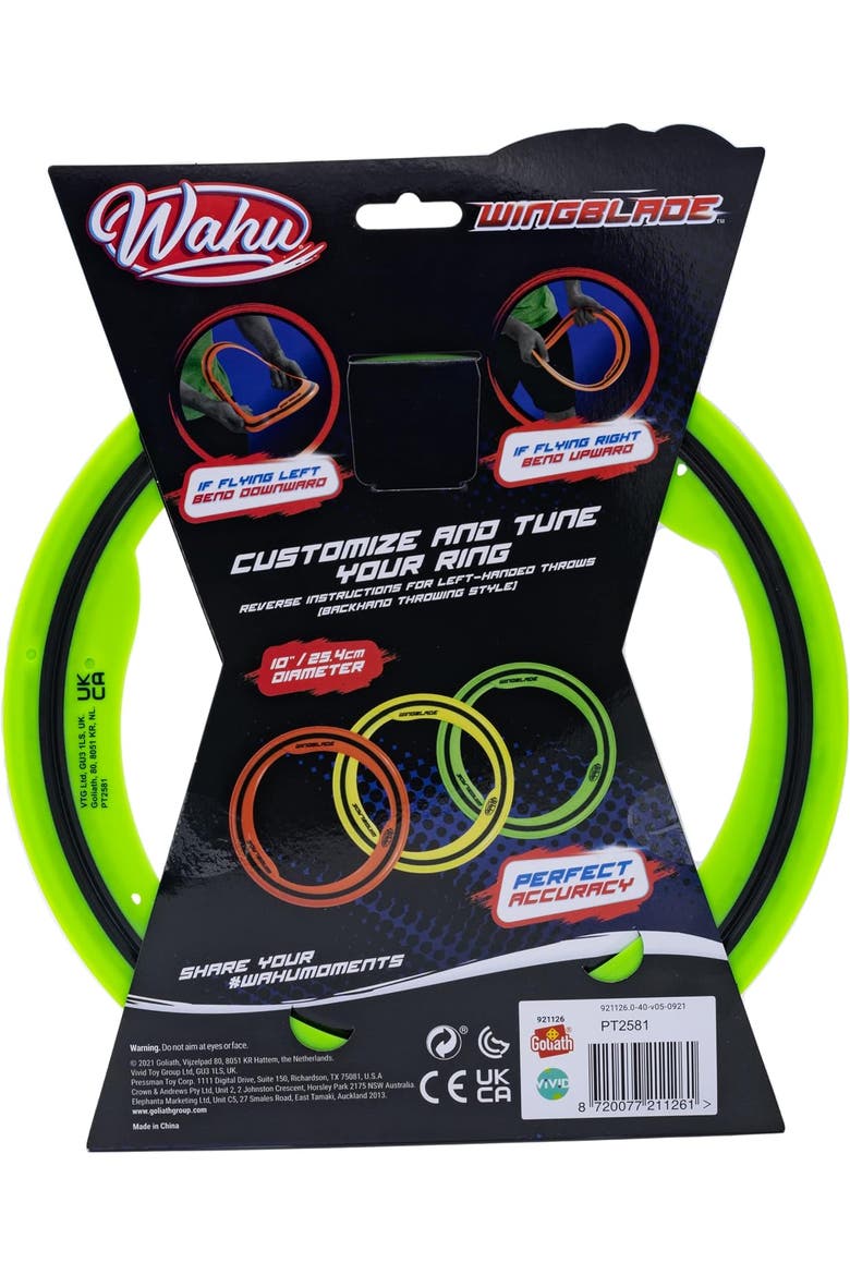 WingBlade Aerodynamic Flying Disc Throw and Catch Toy, 10" Soft Rubber Frisbee Disc, Alternate, color, None