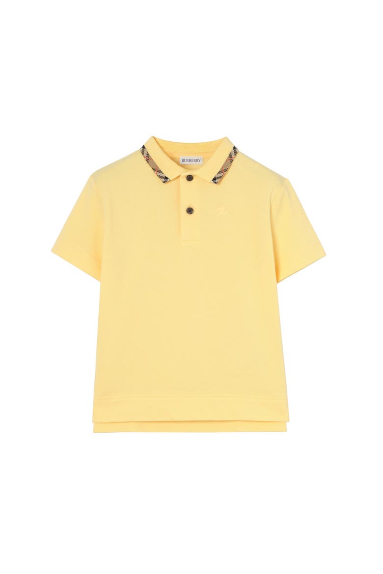 Cotton Pique Polo Shirt, Main, color, Straw yellow