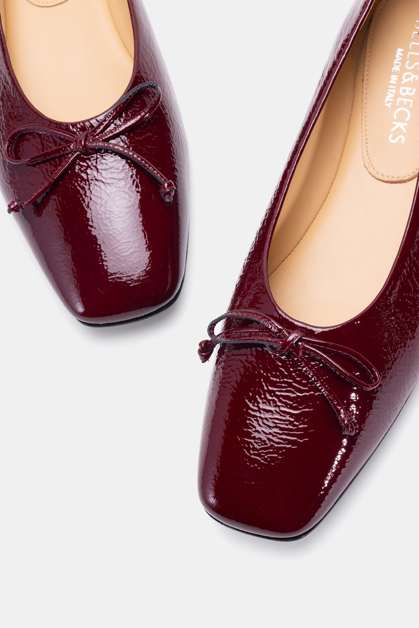 Felicia Square Toe Ballerina Flat, Alternate, color, Burgundy