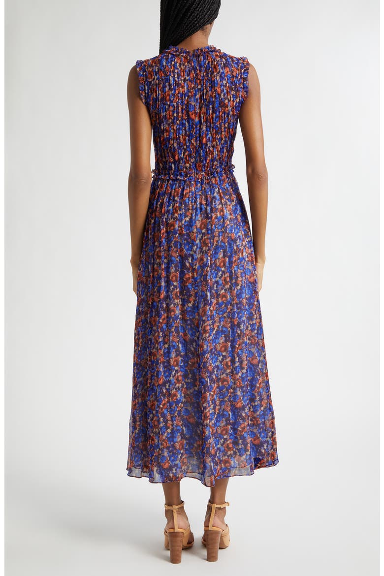 Kasia Floral Silk Midi Dress, Alternate, color, VIOLET