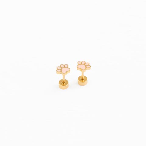Paw Print Stud Earrings