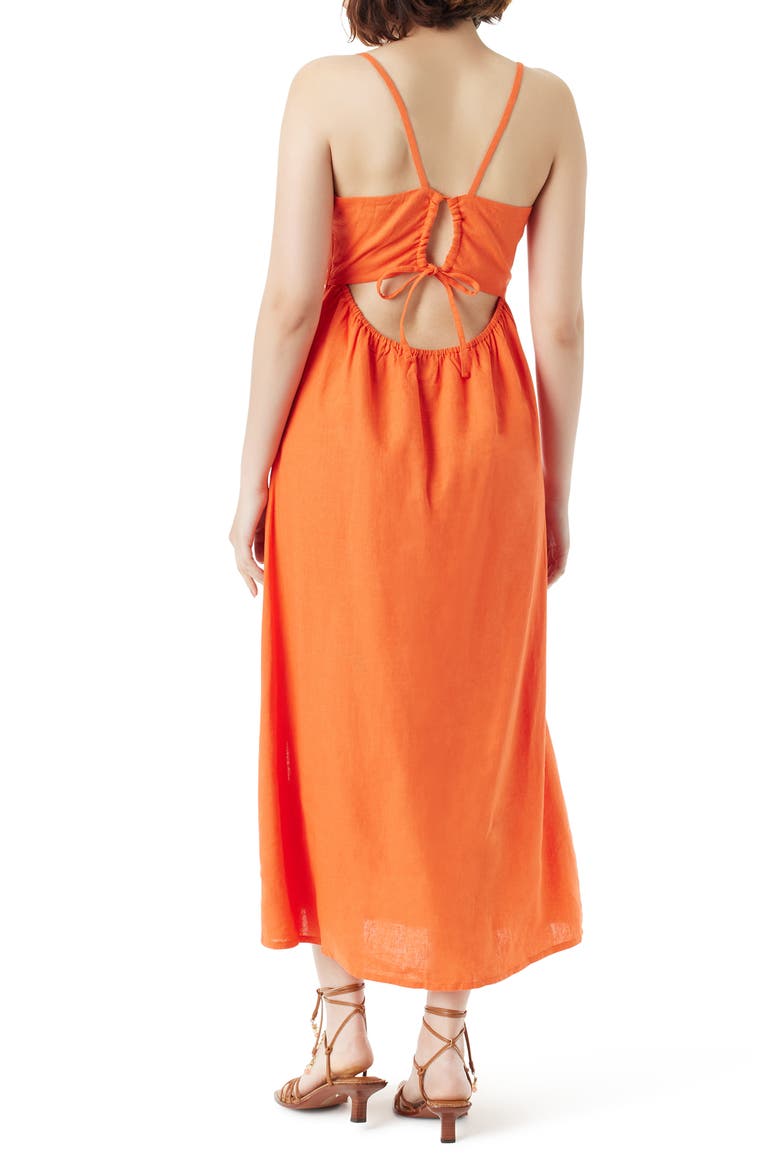 Merisa Cutout Linen Blend Sundress, Alternate, color, TIGERLILY
