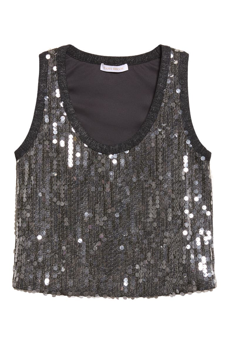 Lexi Sequin Sweater Tank, Alternate, color, GUNMETAL PAILLETTE