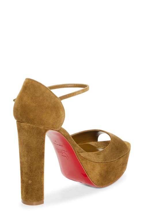 Christian Louboutin Sandaloo Peep-toe Sandal In Brown