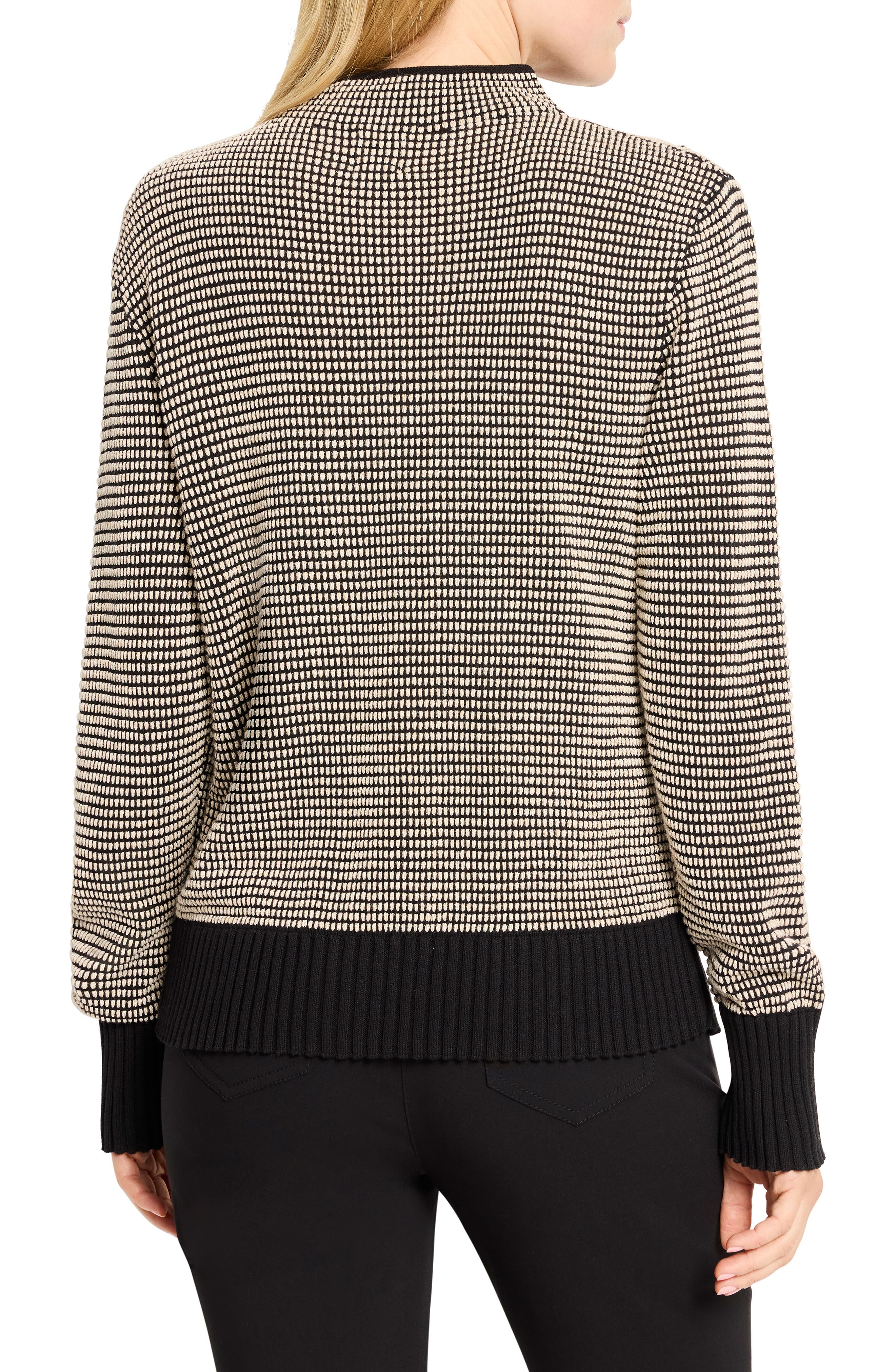 Mock Neck Pixel Knit Sweater - image 2