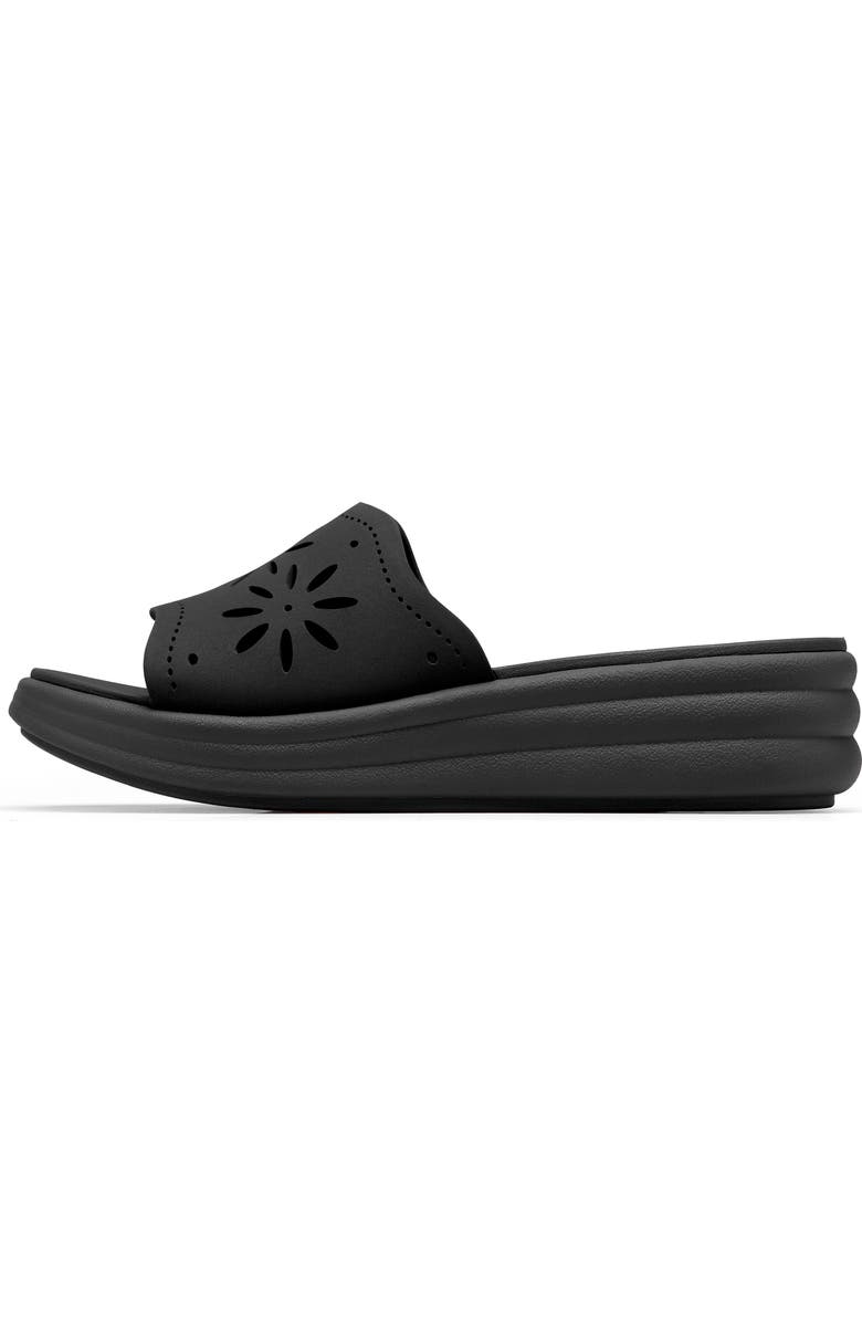 Clarks<sup>®</sup> Drift Floral Wedge Slide Sandal, Alternate, color, Navy