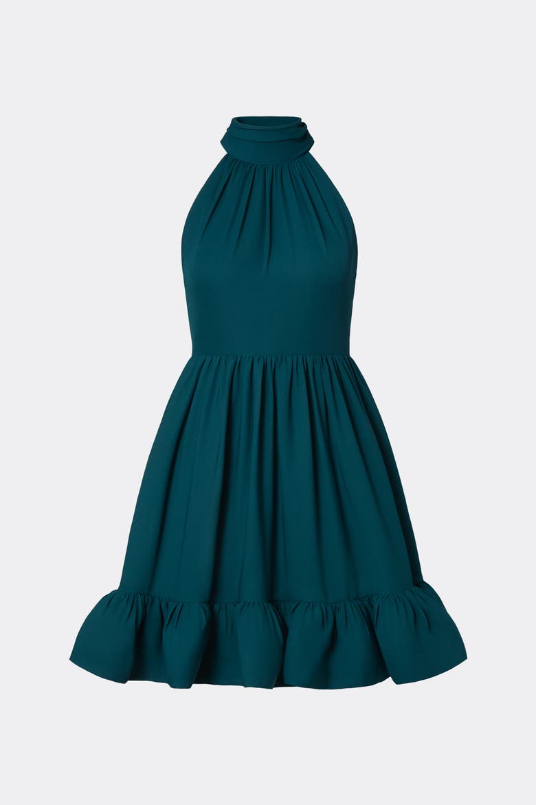 Fern Halterneck Ruffled Midi Dress, Alternate, color, Teal