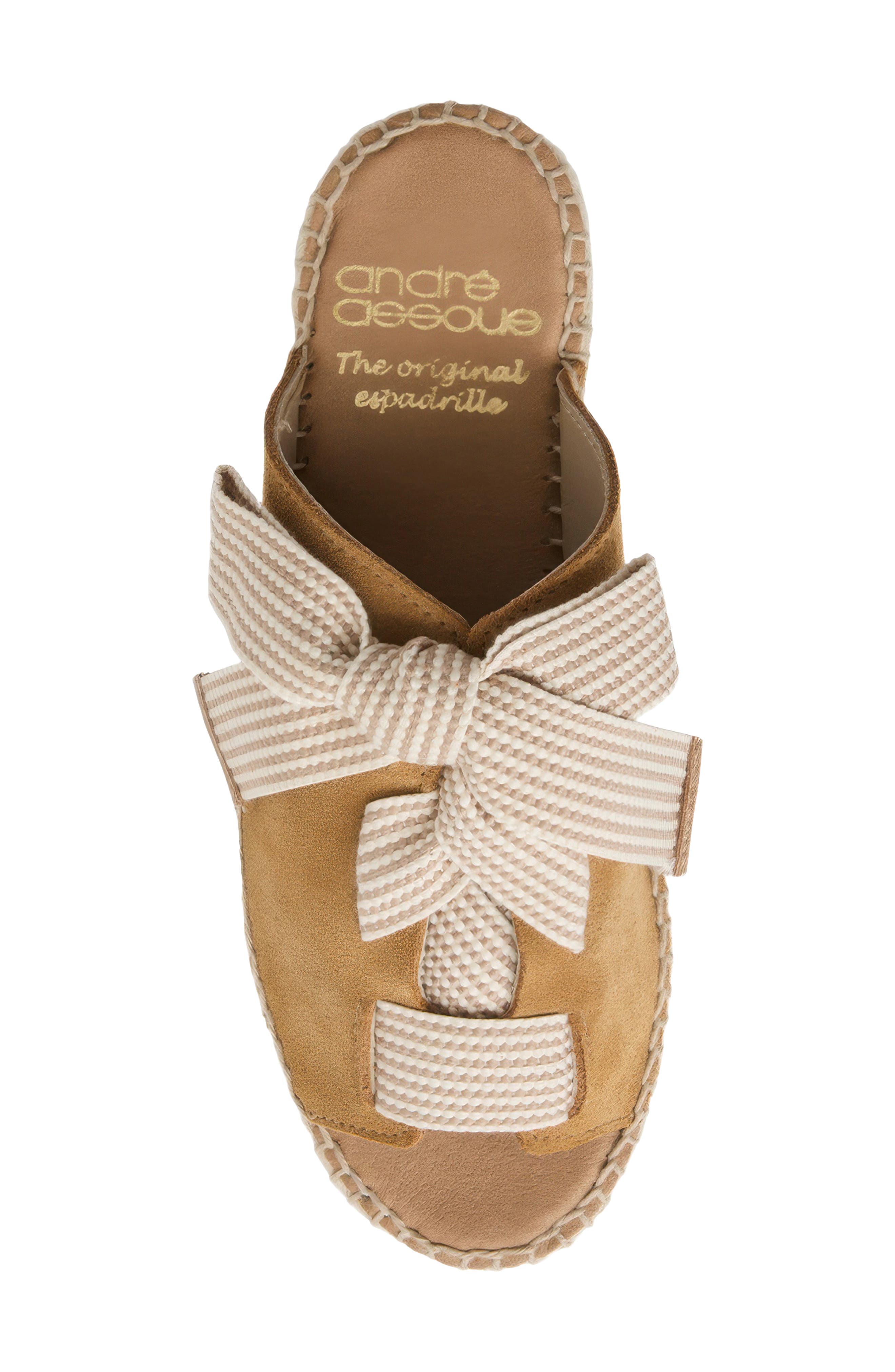 André Assous Cape Espadrille Slide Sandal, Alternate, color, Camel Suede