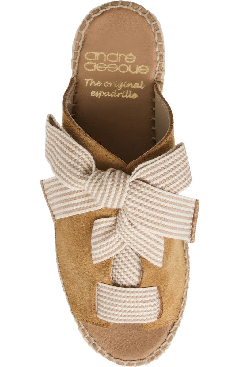 André Assous Cape Espadrille Slide Sandal, Alternate, color, Camel Suede