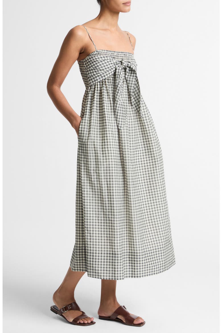 Vince Gingham Smocked Bodice Midi Sundress (Women) | Nordstrom