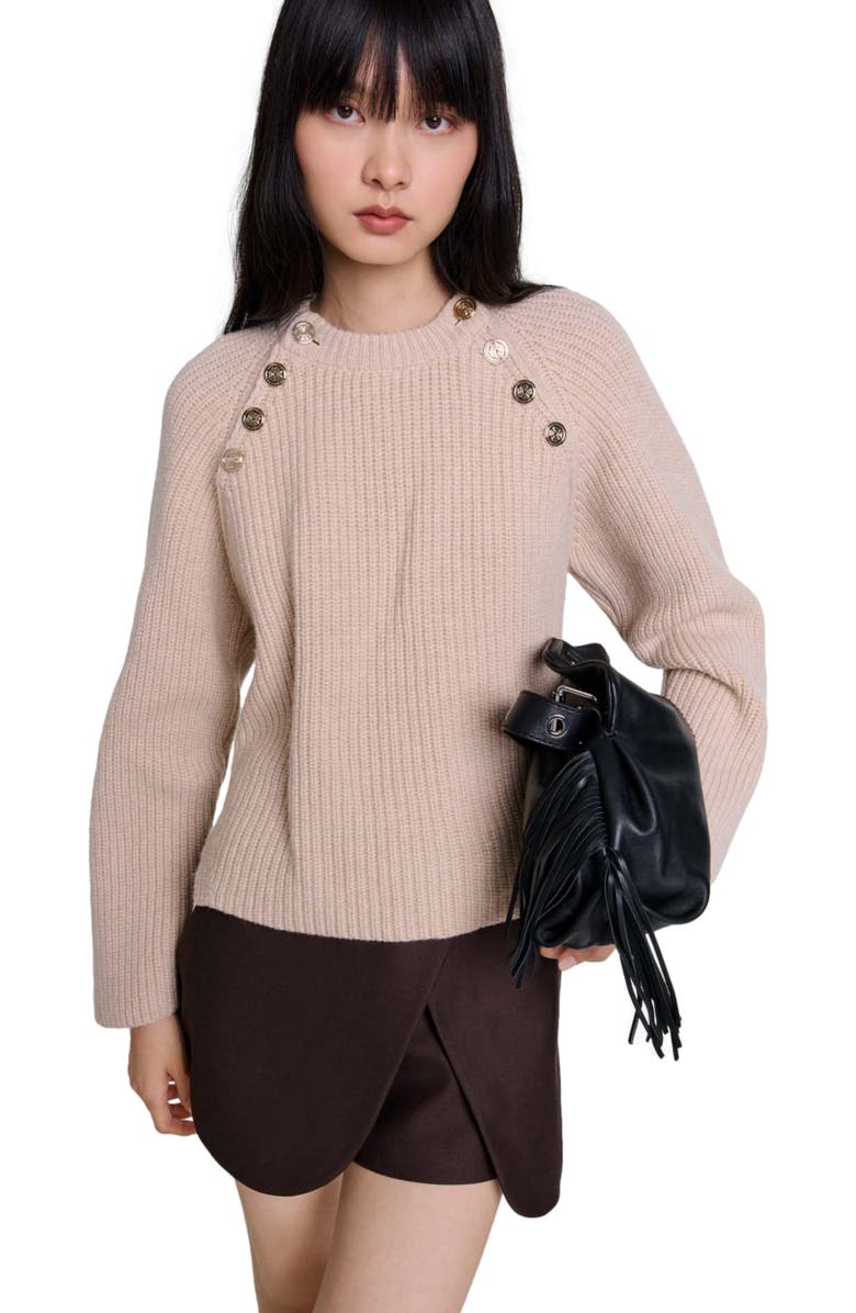 maje Skort, Alternate, color, Brown