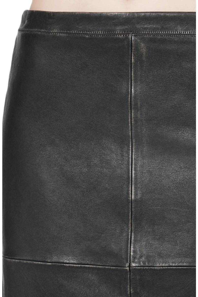 Olivia Leather Midi Skirt, Alternate, color, BLACK/ BROWN