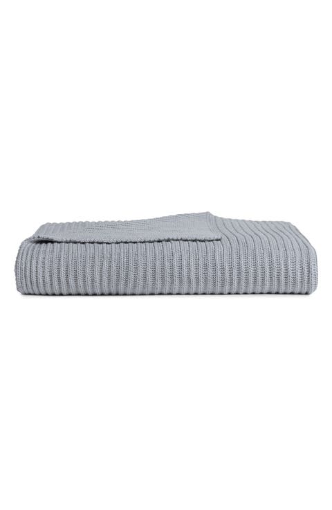 Organic Cotton Rib Knit Throw