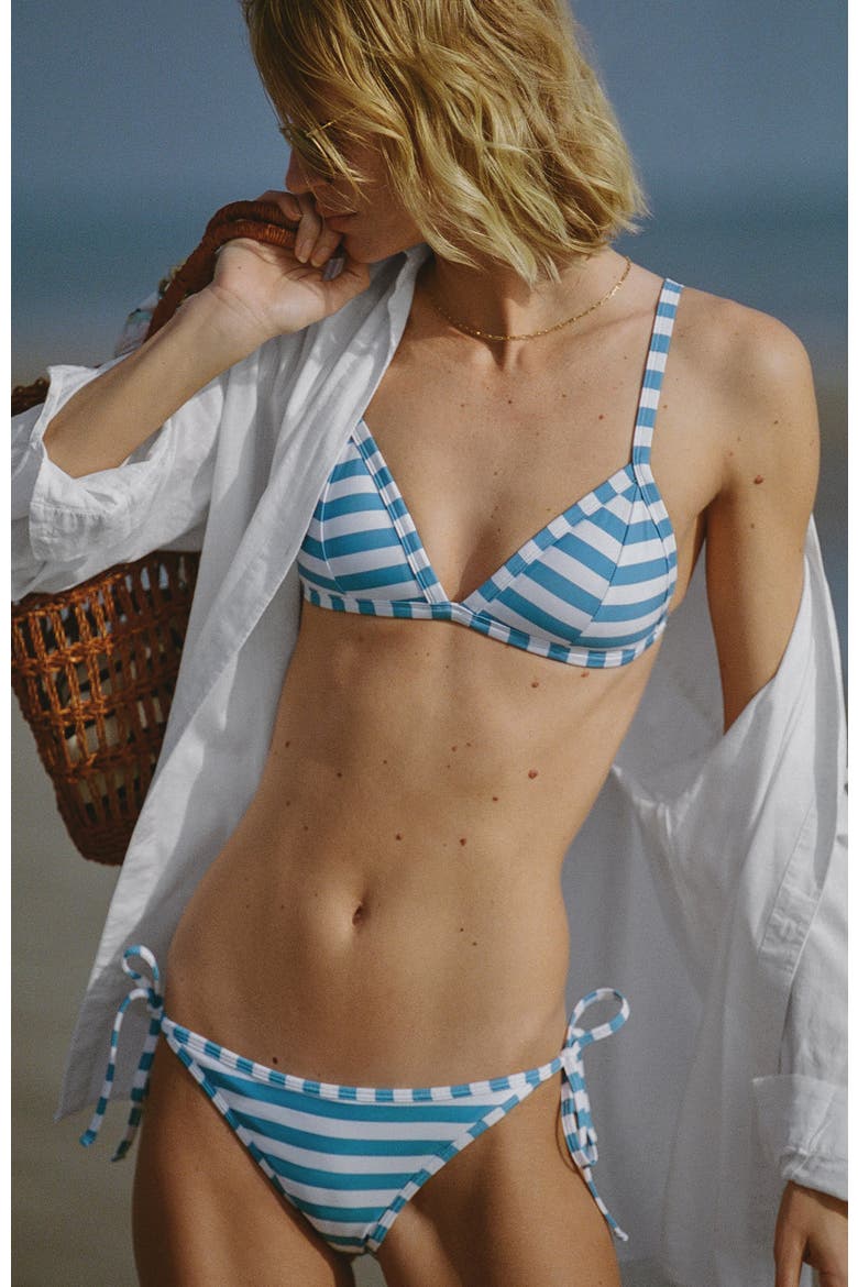 Triangle Bikini Top, Alternate, color, Parasol (Azure/White)