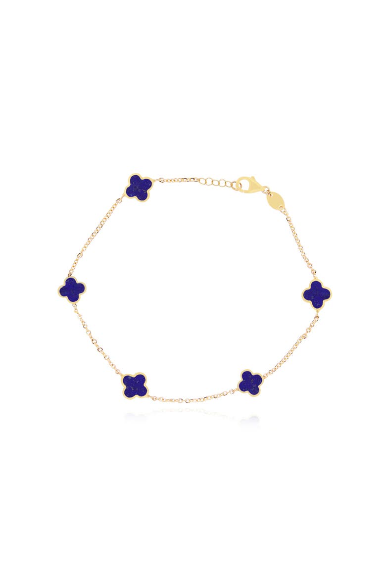 Mini Lapis Clover Bracelet, Main, color, Lapis