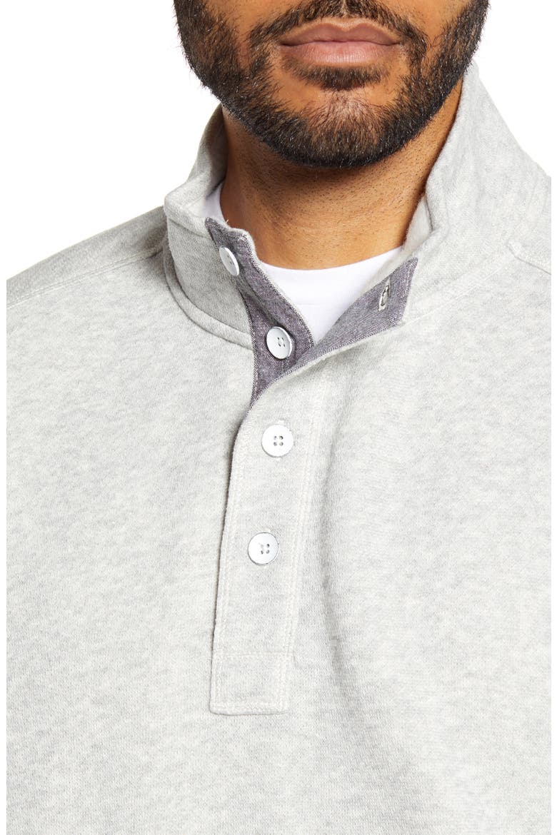 Via Norte Half Button Pullover, Alternate, color, GREY HEATHER