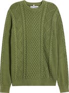 Schott NYC Stonewash Cable Stitch Sweater