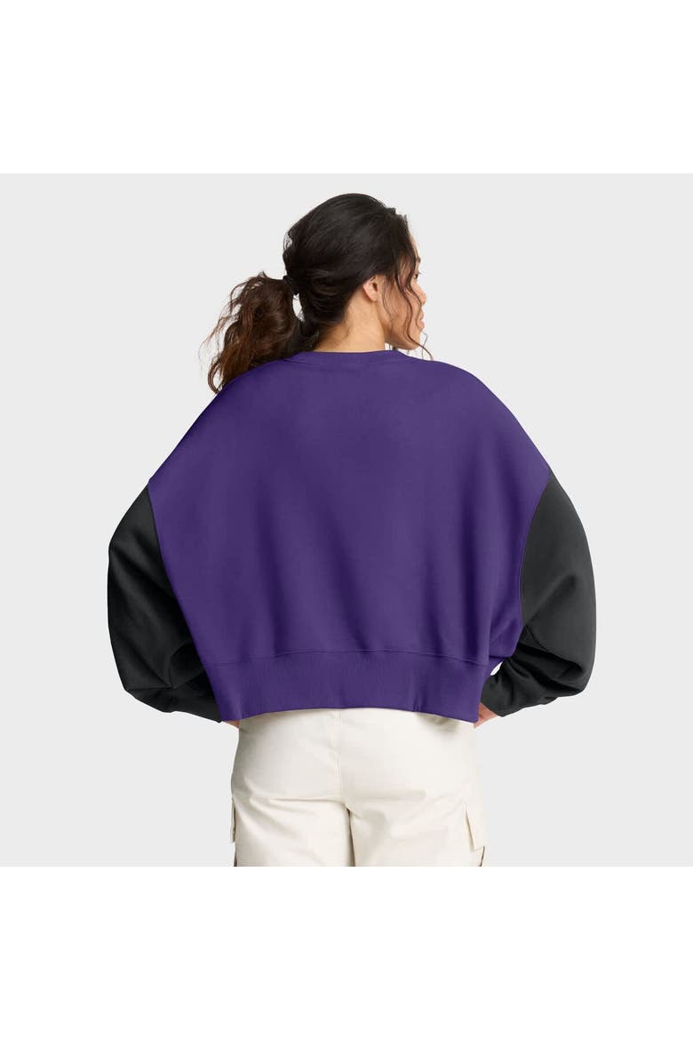 Women's Nike Purple Minnesota Vikings Oversized Color-Block Pullover Sweatshirt, Alternate, color, Purple