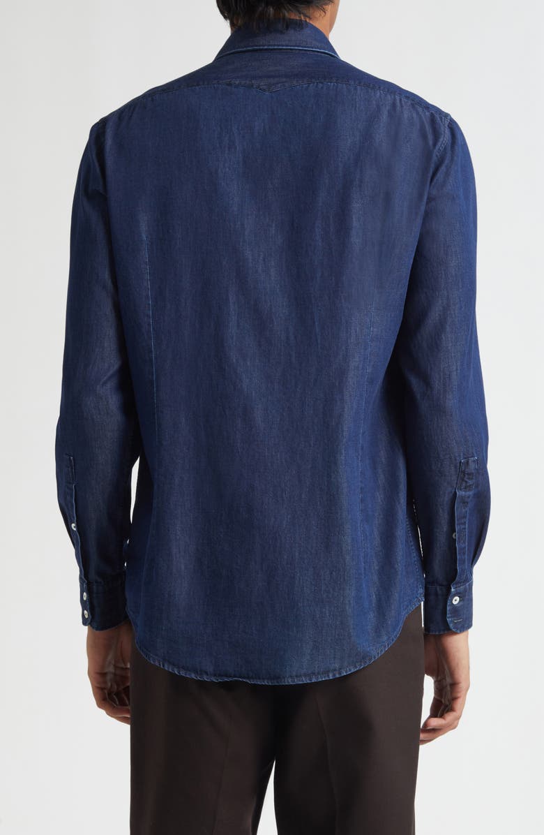 Massimo Alba Canary Classic Fit Cotton Denim Button-Up Shirt, Alternate, color, Blue