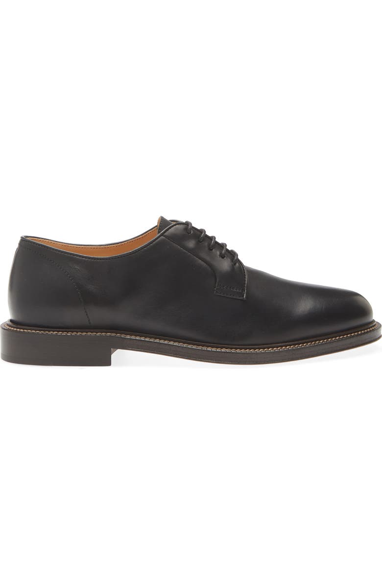 Brunello Cucinelli Leather Derby, Alternate, color, C101 Black