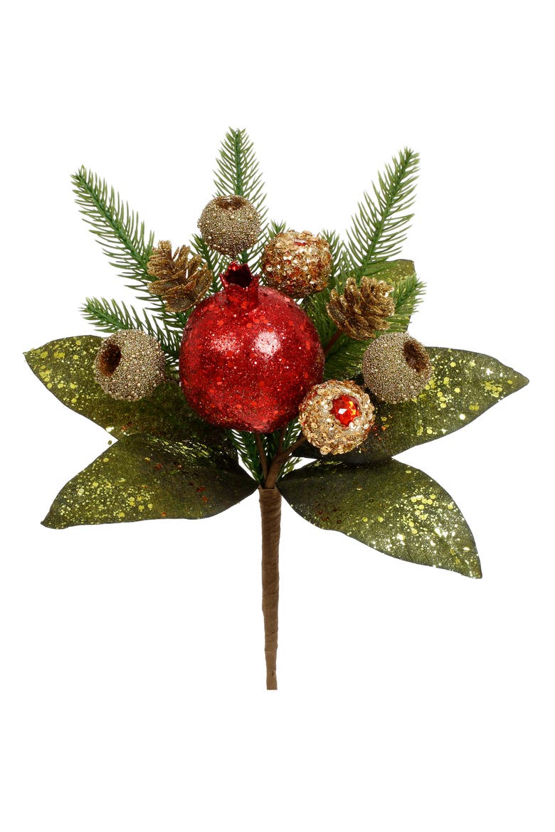 Festive Pomegranate Pick, Set of 6, Main, color, Red