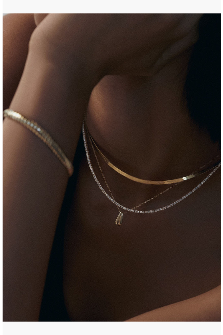 Carter Herringbone Chain Necklace, Alternate, color, 18-20 inch