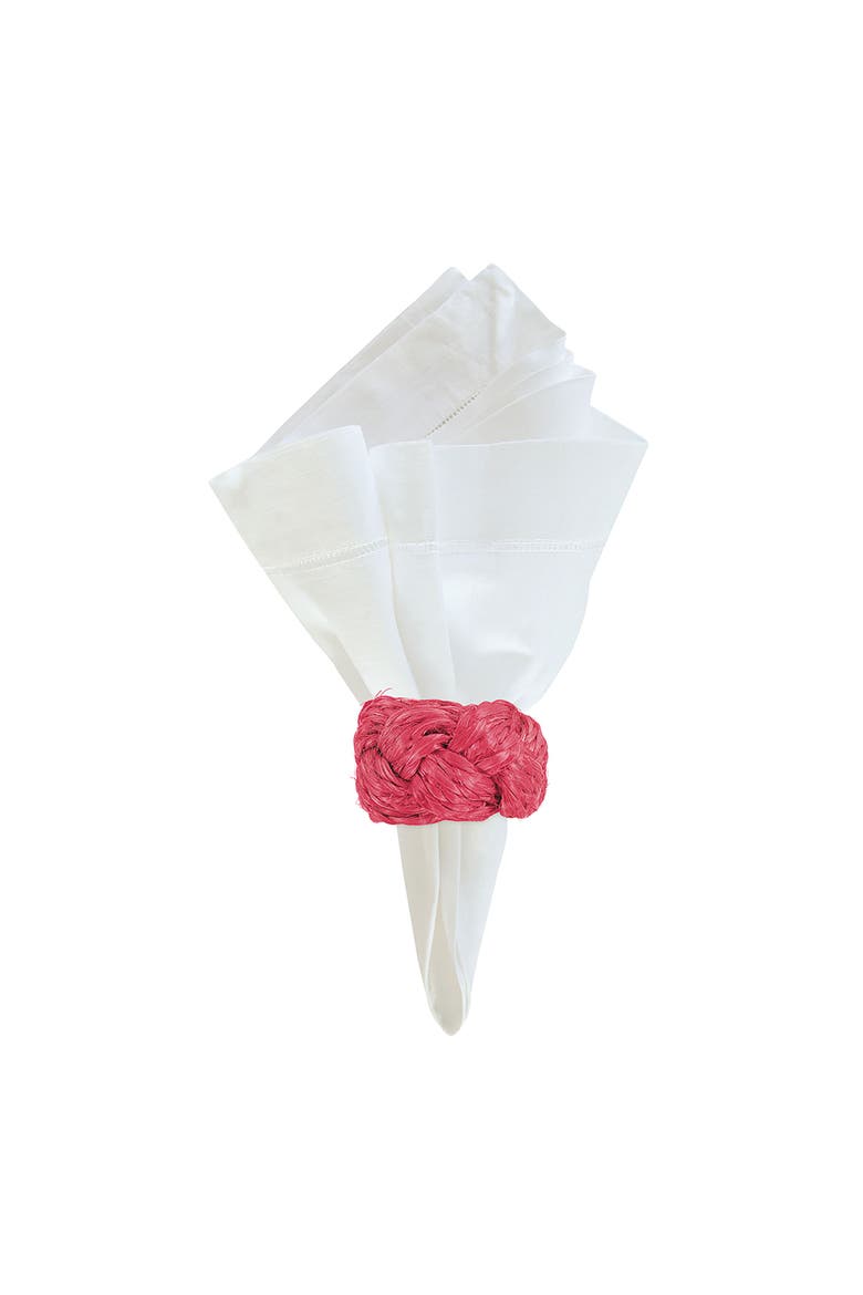 Braided Red Napkin Ring Set of 6, Main, color, Red