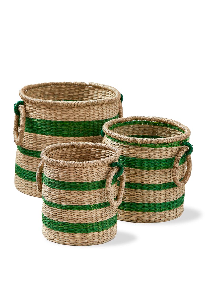 Ula Basket S/3 Green Multi Sea Grass Summer, Main, color, Green