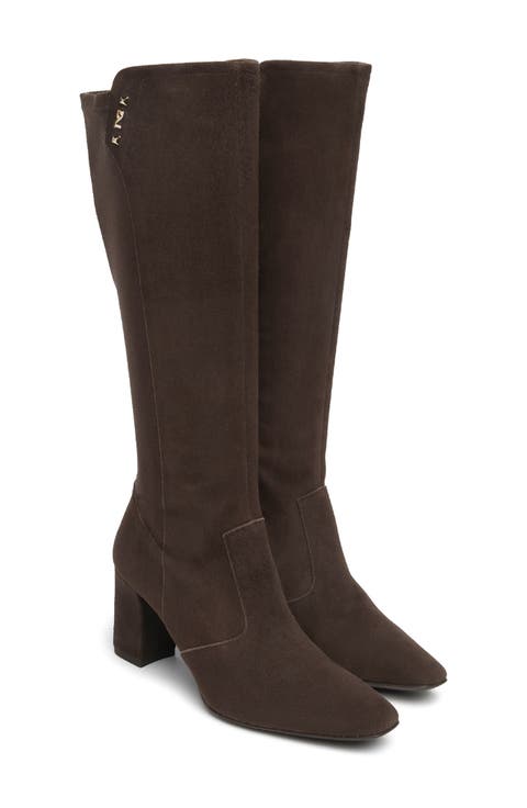 Pointed Toe Stretch Knee High Boot