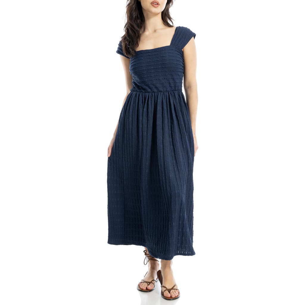 Max Studio Textured Knit Maxi Dress In Navy