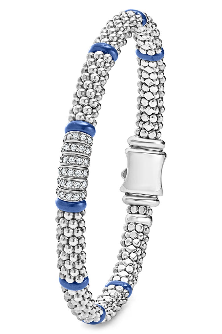 Blue Caviar Diamond & Ceramic Station Rope Bracelet, Alternate, color, MARINE