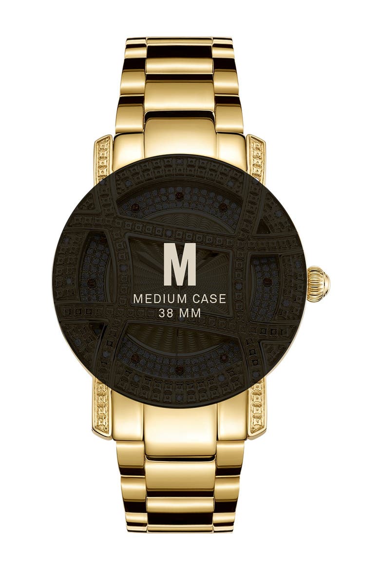 Olympia 10 Year Anniversary Diamond Bracelet Watch, 37mm, Alternate, color, GOLD
