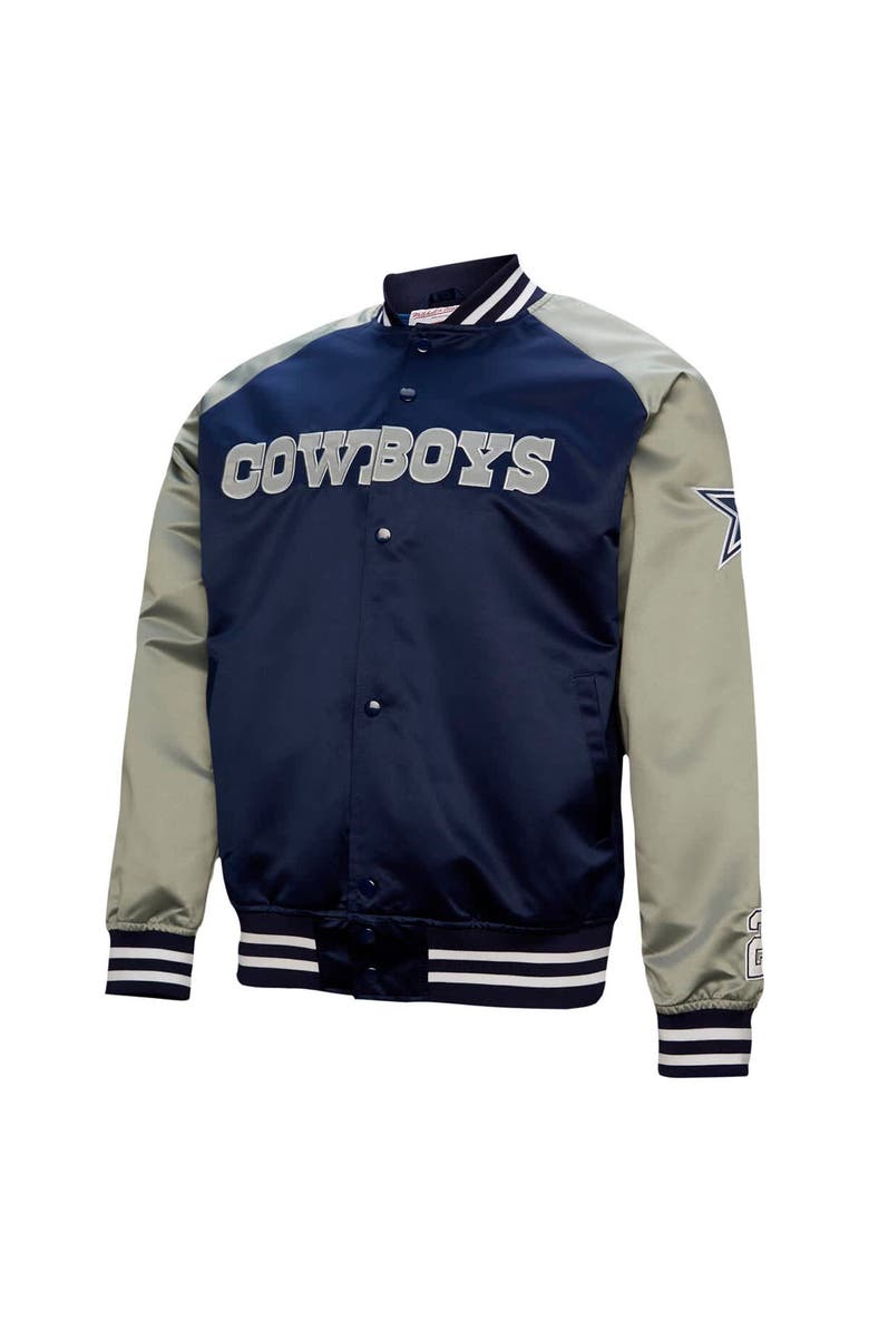 Mitchell & Ness Men's Mitchell & Ness Deion Sanders Navy Dallas Cowboys Retired Player Graphic Full-Zip Satin Jacket, Alternate, color, Navy