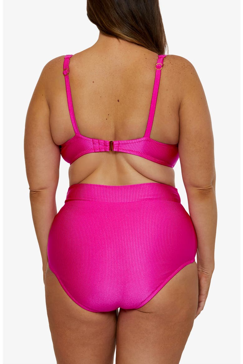 Monte Carlo Ruched High Waist Bikini Bottoms, Alternate, color, AZALEA
