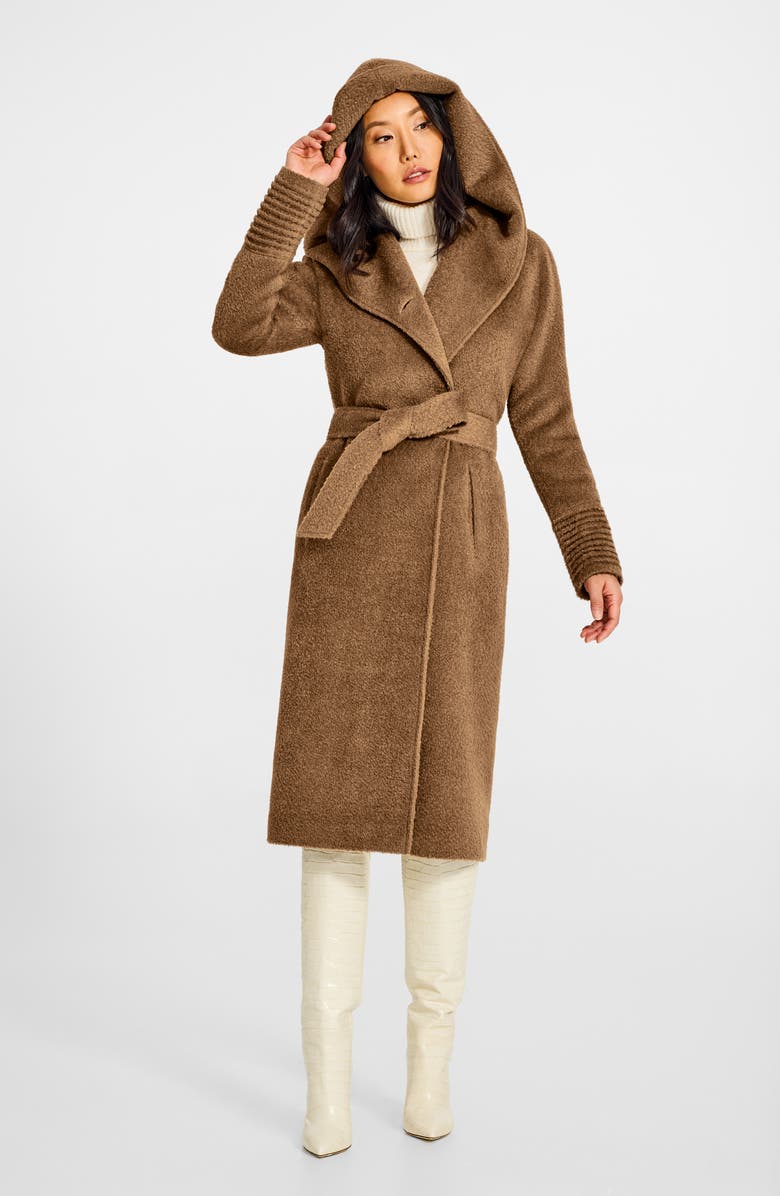 SENTALER Hooded Wool & Alpaca Blend Coat, Alternate, color, 