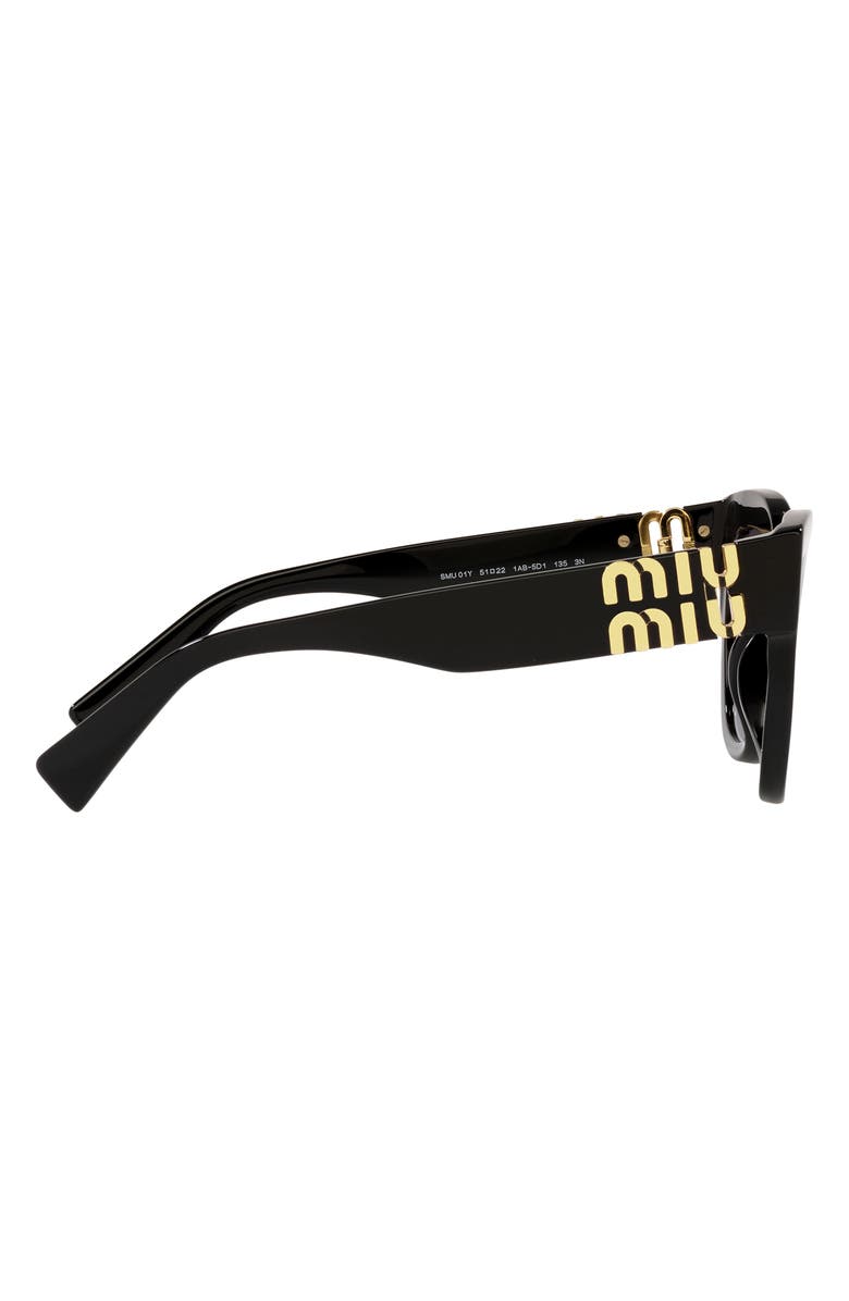 Miu Miu 51mm Gradient Square Sunglasses, Alternate, color, Black