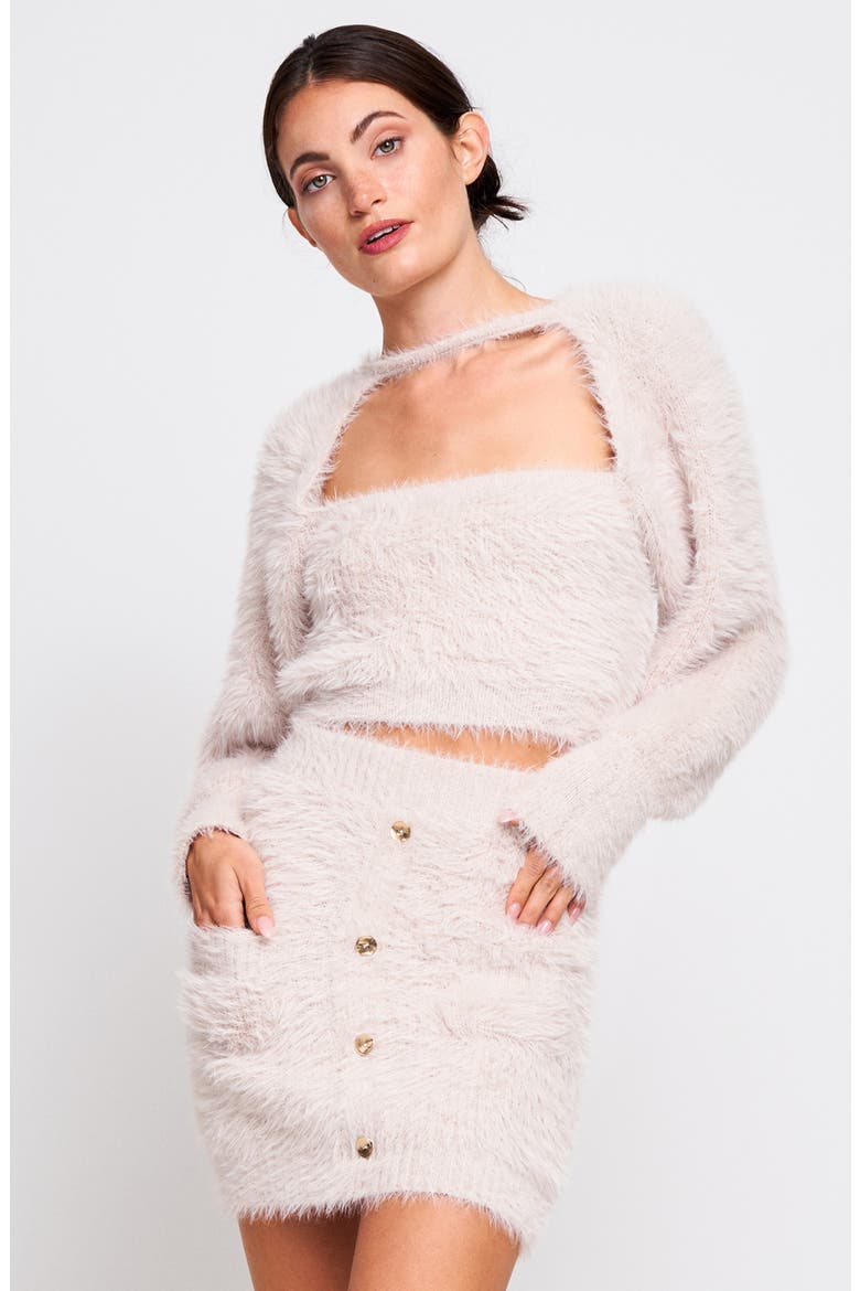 Lane Fuzzy Cropped Sweater, Alternate, color, CREAM
