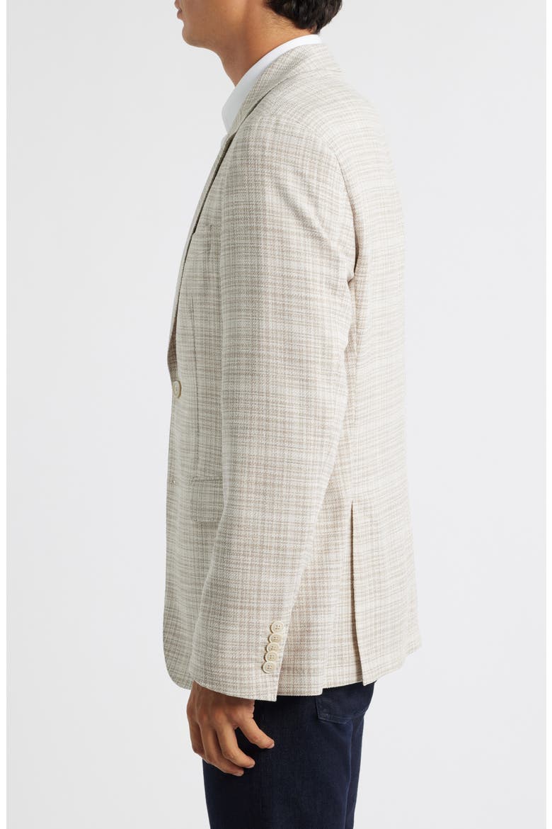 Jeff Regular Fit Tan Shadow Check Virgin Wool Sport Coat, Alternate, color, OPEN WHITE