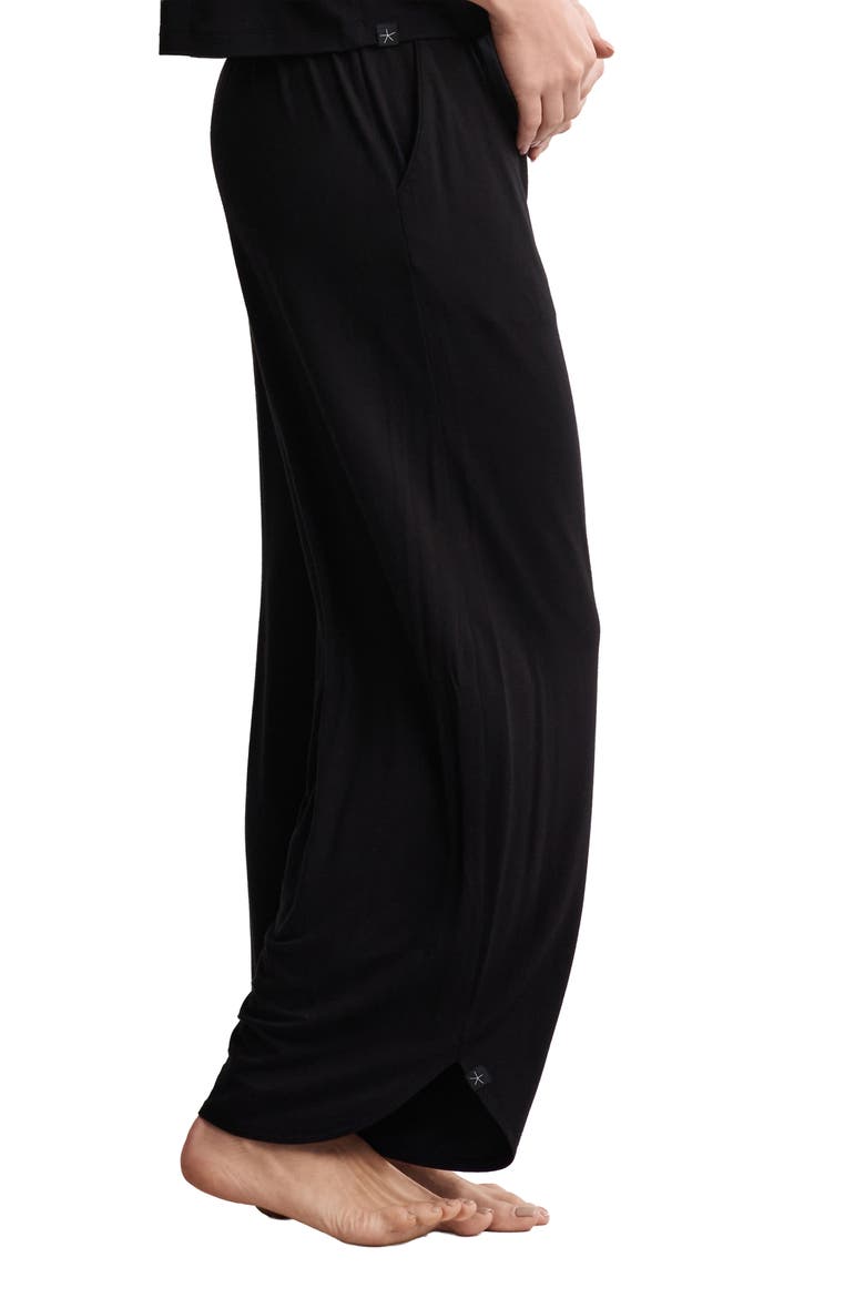 Jersey Crop Wide Leg Pants, Alternate, color, BLACK