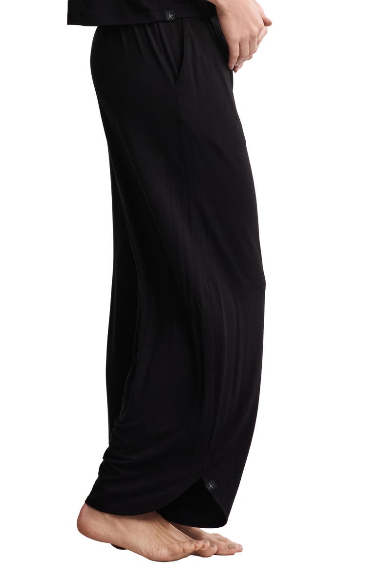 Barefoot Dreams<sup>®</sup> Jersey Crop Wide Leg Pants, Alternate, color, Black