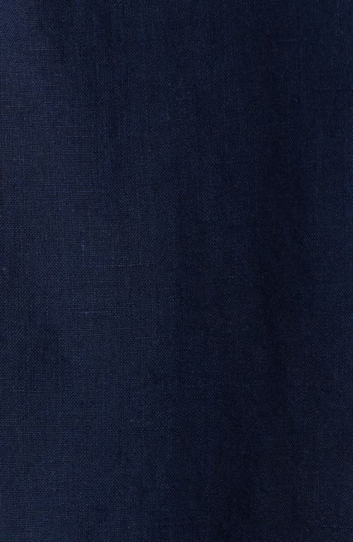 Bugatchi Axel Shaped Fit Linen Button-up Shirt In Blue